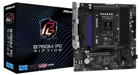 ASRock B760M PG Riptide Mainboard - Intel B760 - Intel LGA1700 Socket - DDR5 RAM - Micro-ATX
