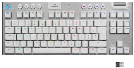 Logitech G915 TKL LIGHTSPEED Wireless GL Tactile - Gaming-Tastatur - Ohne Numpad - Nordisch - Weiß